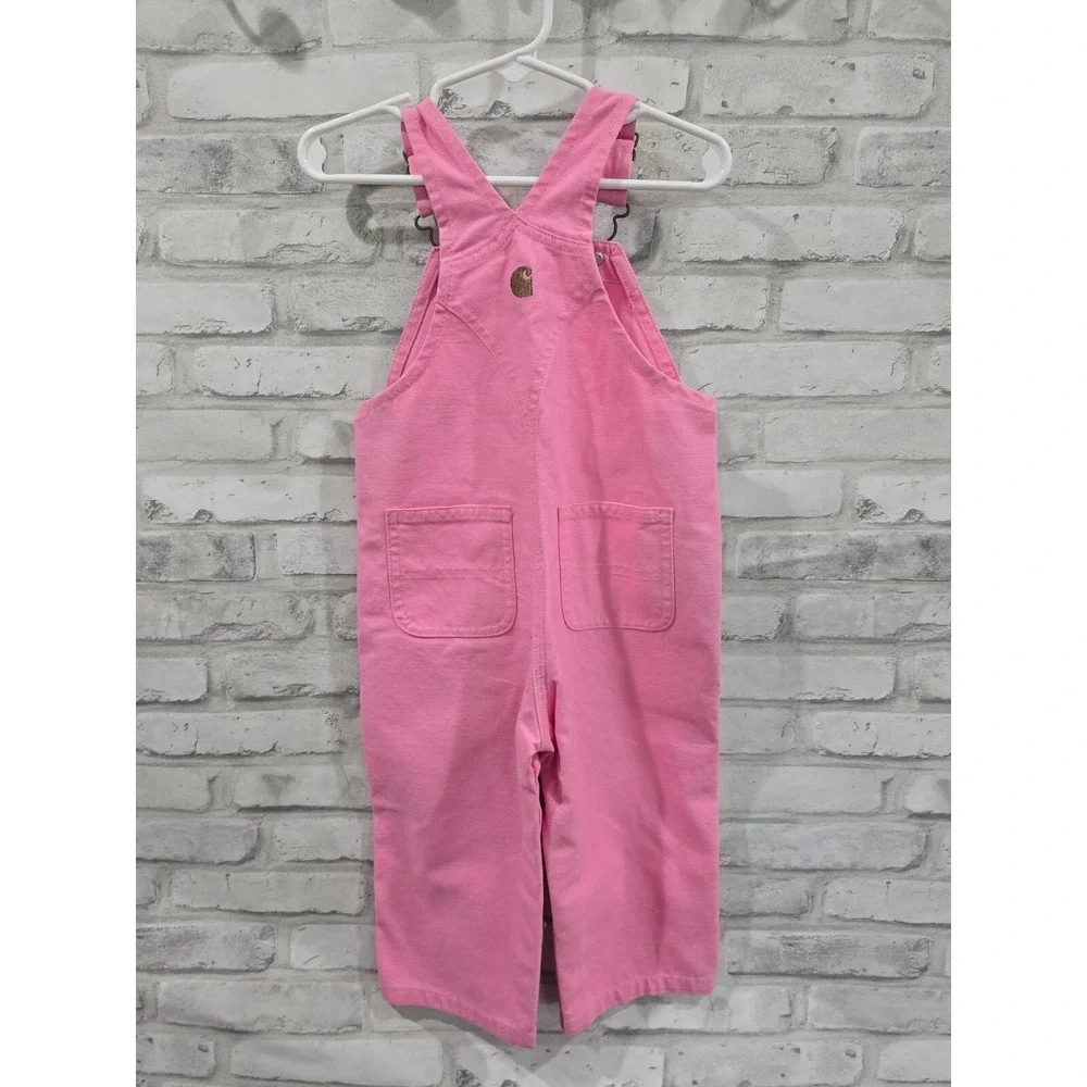 Carhartt Baby‎ Girls Bib Overalls Size 18M Adjustable Strap Patch Pink NWOT